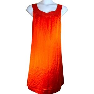 Lands End orange silk sheath dress Womens 18